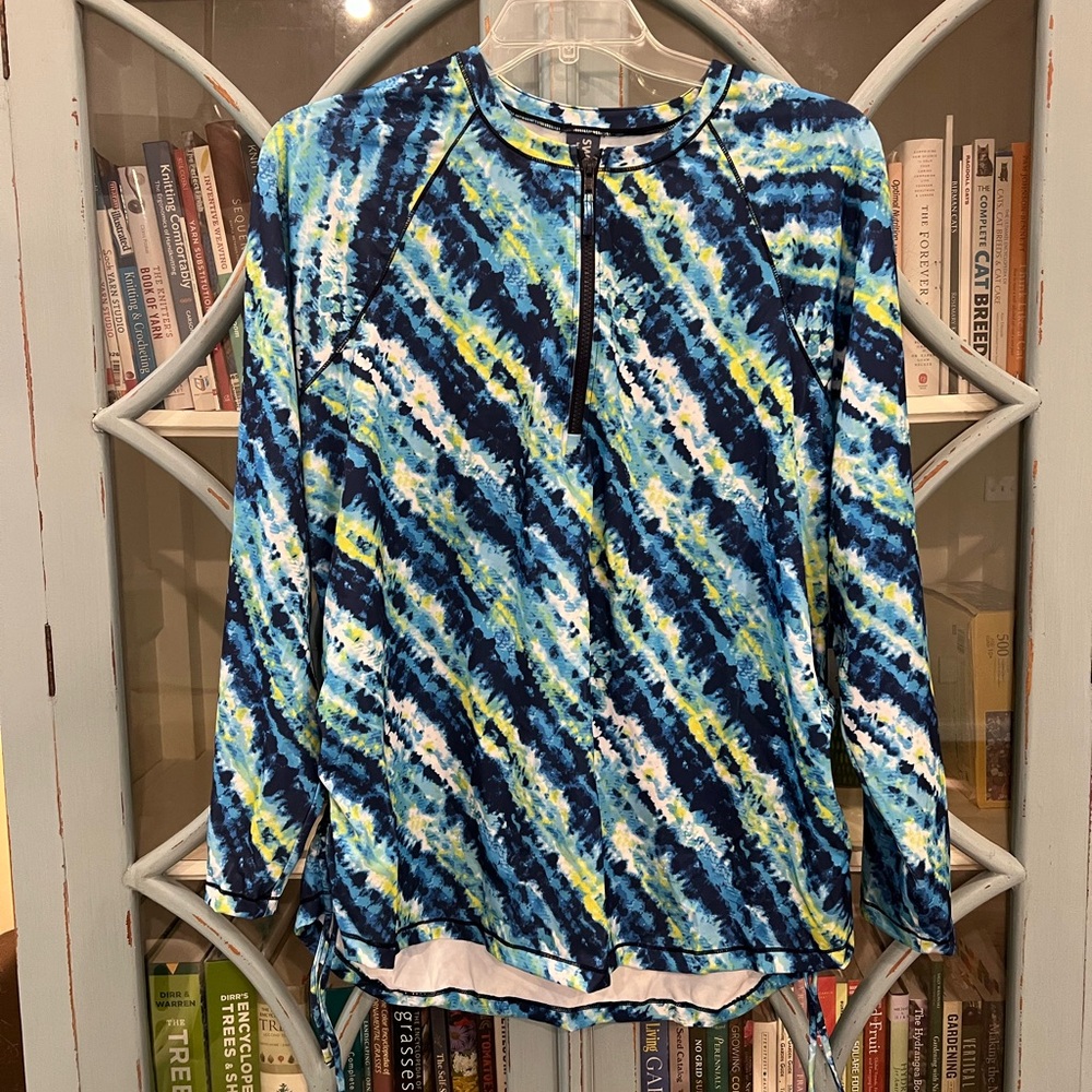 Swimsuits For All Multicolor Tie-Dye Blouse